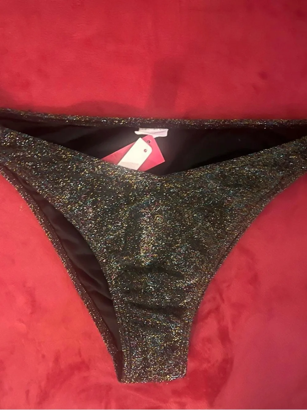 Xhilaration Metallic Shine High Leg Scoop Waist Bikini Bottom.  Size XL.  NWT.
